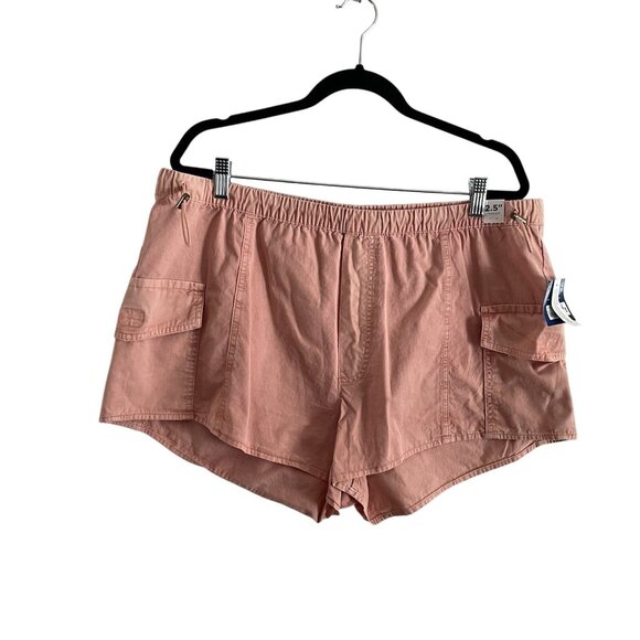 Arizona Jean Co Women XL Rust 2.5 Inch Inseam Drawstring Waist Cargo Shorts NWT - Picture 1 of 11